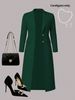 Women's Clothing Elegant Solid Color Long Sleeved Cardigan Top Autumn Winter New Coat_ecoleips.com