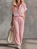 Women's Clothing Women's Fashion Casual Two Piece Set Short Sleeve Top And Pants Autumn/Summer For Formal & Casual_ecoleips.com