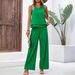 Elegant Two-Piece Lounge Set for Women Summer Vacation Style Wide Leg Pants And Cami Outfit User Pain Points Solved_ecoleips.com