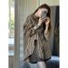 Elegant Striped Slit For Women, Spring And Autumn 2025 New Style, Loose-fitting Shirt With A Unique Design, Niche Top_ecoleips.com