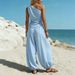 Women's Summer Casual Solid Color Sleeveless Vest And High Waist Trousers Set High Waist Loose Fit_ecoleips.com