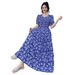 Women's Rayon Floral Summer Travel Bohemian Beach Dress Flared Long Skirt_ecoleips.com