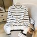 Women's Clothing Style Striped Round Neck Knit Sweater For Women Autumn Long Sleeve For Formal & Casual For Women_ecoleips.com