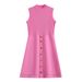 Women's Clothing Summer New French Style Simple Sleeveless Splicing Inner Wear A Line Knitted Dress For Women_ecoleips.com