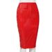 Glossy Mirror PU Leather High Waist Bodycon With Zipper And Slit, Stretch Slim Fit Skirt_ecoleips.com