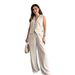 Breathable Linen Cotton Sleeveless Vest & Pants Set - Casual Summer Outfit For Women_ecoleips.com