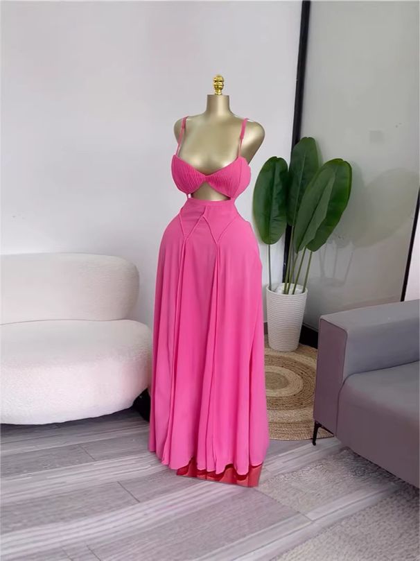 Women's Clothing Summer Strapless Camisole Dress Women's Elegant Backless Long Dress With Padded Bra Printed Vacation Style_ecoleips.com