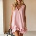 2026 New Internet Celebrity Temperament V-neck Sleeveless Loose Ruffle Edge Daily Rest Dress For Women_ecoleips.com