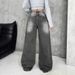 Women's High-Waisted Straight-Leg Jeans – Distressed Washed Denim Pants For Effortless Streetwear Style_ecoleips.com