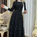 Women's Clothing Modest Abaya Dress Charming Floral Print Dress With Ruffle Trim – Elegant Long Sleeve A-Line Maxi Dress For Women (Boho & Modest)_ecoleips.com