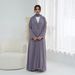 Women's Clothing Modest Abaya Dress V-Neck Abaya & Scarf Set – Flowy Polyester Maxi Dress With Matching Shawl ( Modest Fashion, Travel & Urban Wear)_ecoleips.com