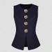 Women's Sleeveless round Neck Vest Elegant Fit Solid Color New Style Clothing_ecoleips.com