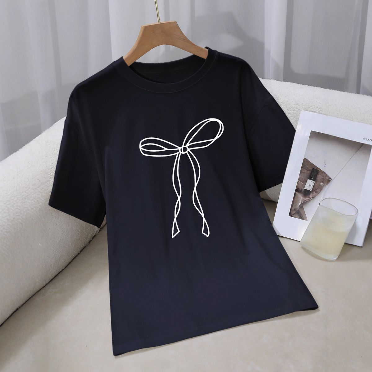 Women's Casual round Neck Short Sleeve T-Shirt Multi-Color Solid Loose Printed Fashion Top for Spring/Autumn & Summer_ecoleips.com