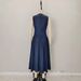 Elegant V-Neck Midi Dress – Loose-Fit Sleeveless Summer Dress With Pockets (Navy Blue) Lined Construction_ecoleips.com