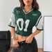Summer Slim Fit Sports Uniform Top for Women Sexy Patchwork Satin Short Sleeve Hot Girl Design European And American Style_ecoleips.com