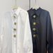 Spring Loose Blouse For Women - Heavy Pattern White Shirt, One Size (Black Trim)_ecoleips.com