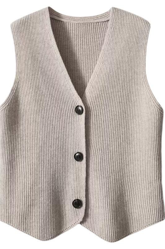 Aria Basics Layered Wear Magic Italian Craft Wool Cashmere Warm Knitted Vest For Women_ecoleips.com