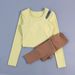 Yoga Suit With Chest Pad Long Sleeved Sports Top New Fitness Suit Pilates Training Suit_ecoleips.com