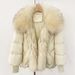 Women's Clothing Women's Short Down Jacket With Detachable Raccoon Fur Collar, Warm Winter Coat, Windproof Nylon, Oversized Fit, Multiple Colors_ecoleips.com