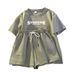 Milk Silk Summer Print New Style One Set Of Loose Korean Shorts Short Sleeved Tops Two Piece Casual Sports Suit_ecoleips.com