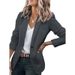 L 90185 Blazer Jacket - Solid Color Suit Collar Jacket, Popular In Europe And America_ecoleips.com