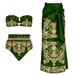 Women's Clothing Split Skirt Three-piece Swimwear Printed Strapless Swimsuit_ecoleips.com