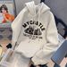 Women's Hooded Lightweight Sweatshirt Relaxed Fit Fleece Lined Slimming Tummy Concealing Youthful Outerwear for Autumn Winter_ecoleips.com