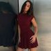Women's Clothing 2025 Winter New Fashion Slim-Fit Back-Tie Pleated Solid Color Short-Sleeve Dress Wholesale_ecoleips.com