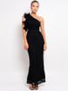 Mozision Shoulder Floral Mesh Ruched Sexy Maxi Dress For Women Gown Oblique Shoulder Sleeveless Backless Bodycon Long Dress_ecoleips.com
