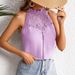 European American Women's Summer Fashion Hollow out Lace Vest Top Regular Fit Polyester Blouse Elegant England Style_ecoleips.com