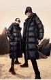 Unisex Long Goose Down Coat – Extreme Cold Weather Parka With Black Gold Accents (Black, S-XXL)_ecoleips.com