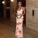 2025 Summer Fashion Printed V-Neck Camisole Slim Fit Bodycon Skirt Set Wholesale For Women_ecoleips.com