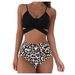 Sexy High-Waist Bikini Set With Leopard Print - Cross Back Design, Comfortable & Stylish Swimwear For Women_ecoleips.com