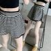 Black And White Striped Casual Pants For Women In Summer, Simple And Lazy Style, Age Reducing, Thin High Waist, Loose Sports Wide Leg Shorts_ecoleips.com