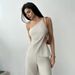 Women's Asymmetrical Ruffled Backless Top And High Waisted Trousers Two Piece Set Summer New Arrival_ecoleips.com