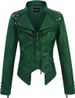 K Leather Jacket Women's New Suit Collar With Rivets, Waist Cinched Short Leather Jacket_ecoleips.com