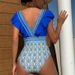 Women's Clothing One-Piece Swimsuit Women's Sexy V-Neck Ruffled Backless Bikini Swimsuit_ecoleips.com
