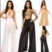 European American Women's Wide-leg High-waisted Beach-length Loose Mesh Cut-out Pants, Slimming, Casual Style,_ecoleips.com