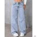 Women's High Waist Straight Leg Jeans - Sweet & Spicy Fashion Denim Pants For Casual Streetwear (Black, Light Blue, Medium Blue, Dark Blue, Gray)_ecoleips.com