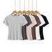 Women's Clothing Solid Color Round Neck Tight Short Sleeve Top Female Slim Thread T Shirt_ecoleips.com