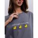 Cartoon Cute Little Yellow Duck Fun Print European And American Style Summer 100% Cotton Short Sleeve T-Shirt Elegant_ecoleips.com
