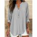 Women's Clothing New V Neck Cotton And Linen Pure Large Size Shirt_ecoleips.com