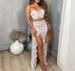 2022 New European And American Cross-Border Floral Two-Piece Set Sexy Slim Dress For Women On_ecoleips.com