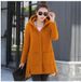 Women's Hooded Cape Sweatshirt – Thick Fleece-Lined Oversized Long Sleeve Cardigan In Yellow/Green/Pink/Burgundy_ecoleips.com