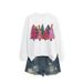 Independent Site Fashion Versatile Personalized Women's Seven Pink Christmas Trees Autumn And Winter Round_ecoleips.com
