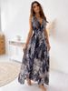Cross-border European And American Fashion Foreign Trade Women's Clothing 2025 Summer New Backless Floral Print Tie-dye_ecoleips.com