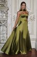 Women's Sexy Satin Strapless Sleeveless Tie Neck Maxi Dress – Elegant Evening Party Gown_ecoleips.com