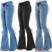Women's Clothing Jeans Mid Waist Denim Trousers Stretch Jeans Women's Flared Pants_ecoleips.com