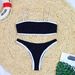 Women's High-Waisted Strapless Push-Up Bikini Swimsuit Color-Block Triangle Briefs Style Sexy Swimwear_ecoleips.com