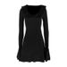 New Spring And Autumn Pure Desire Style Hot Girl V-neck Slim Fit Flared Long Sleeve A-line Sexy Dress For Women_ecoleips.com